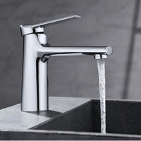 HONGDEC Brass Bathroom Basin Faucet with Mixer Handle