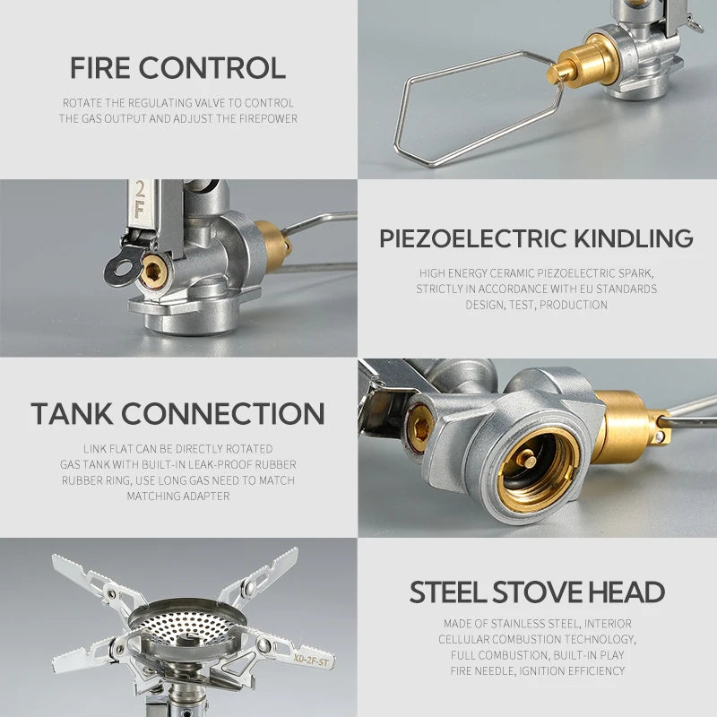 Campingmoon Mini Adjustable Gas Stove Portable Camping Accessory