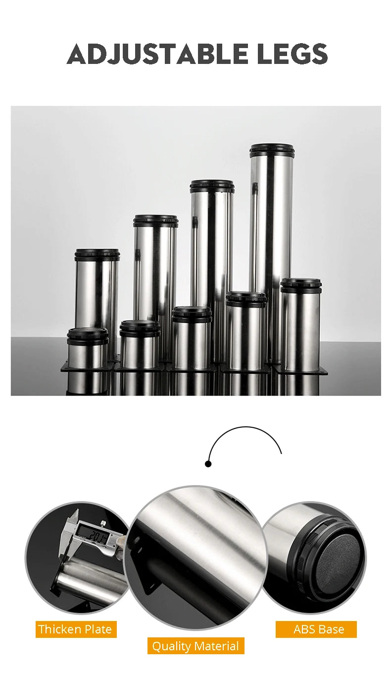 Adjustable Stainless Steel Furniture Legs with Screws