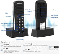 Wuloo Headheld FM Wireless Intercom System for Home Business Office 5280Ft Range 10 Channel Call ALL Room To Room Communication