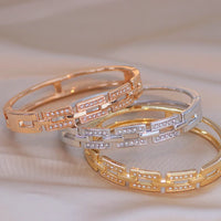 Rose Gold Women’s Bangle Bracelet – Elegant Crystal Cuff