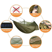 Swallowtail Camping Hammock with Mosquito Net & Rainfly