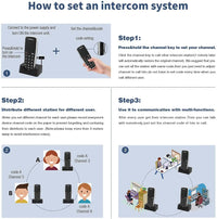Wuloo Headheld FM Wireless Intercom System for Home Business Office 5280Ft Range 10 Channel Call ALL Room To Room Communication