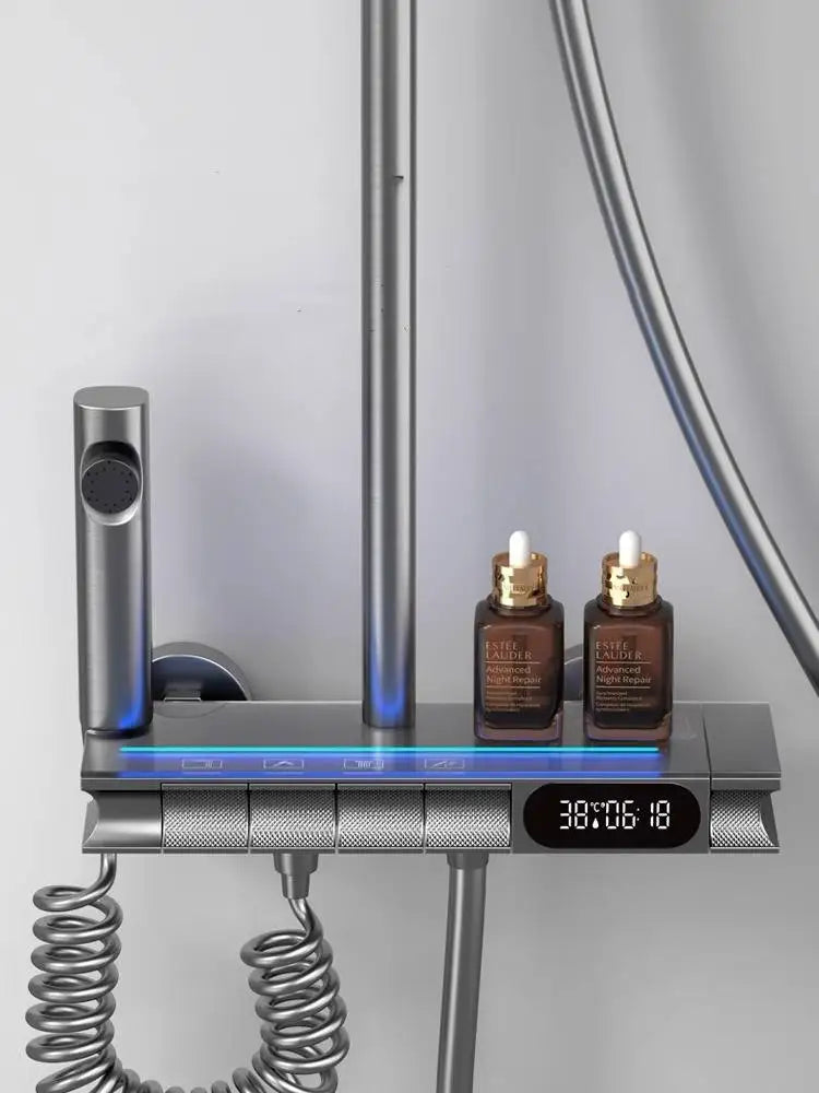 Thermostatic Rain Shower Set Chrome with Jet Spray