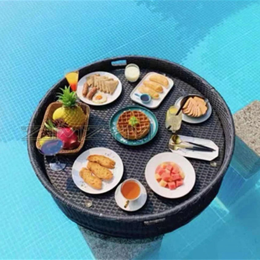 Bali Rattan Floating Tray for Pool & Outdoor Dining