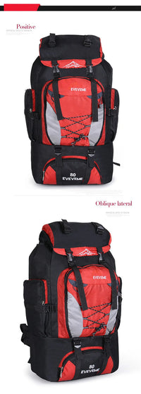 Men’s 80L Waterproof Hiking Camping Backpack