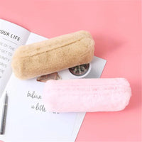 Solid Color Plush Pencil Case School Pencil Cases Bag Stationery Pencilcase Kawaii Pencil Case for Girls School Supplies Tools