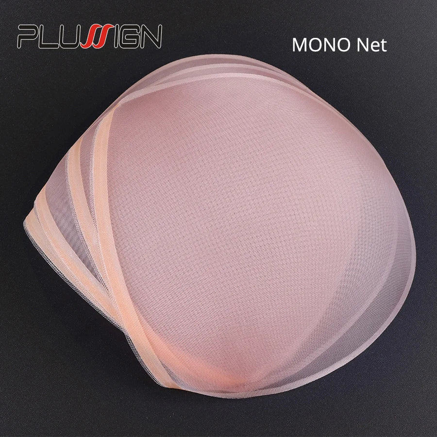 Plussign 5-10Pcs/Lot Lace Net Basement Foundation For Making Lace Top Closure Wigs Brown/Beige Weaving Net Dome Cap Medium Size