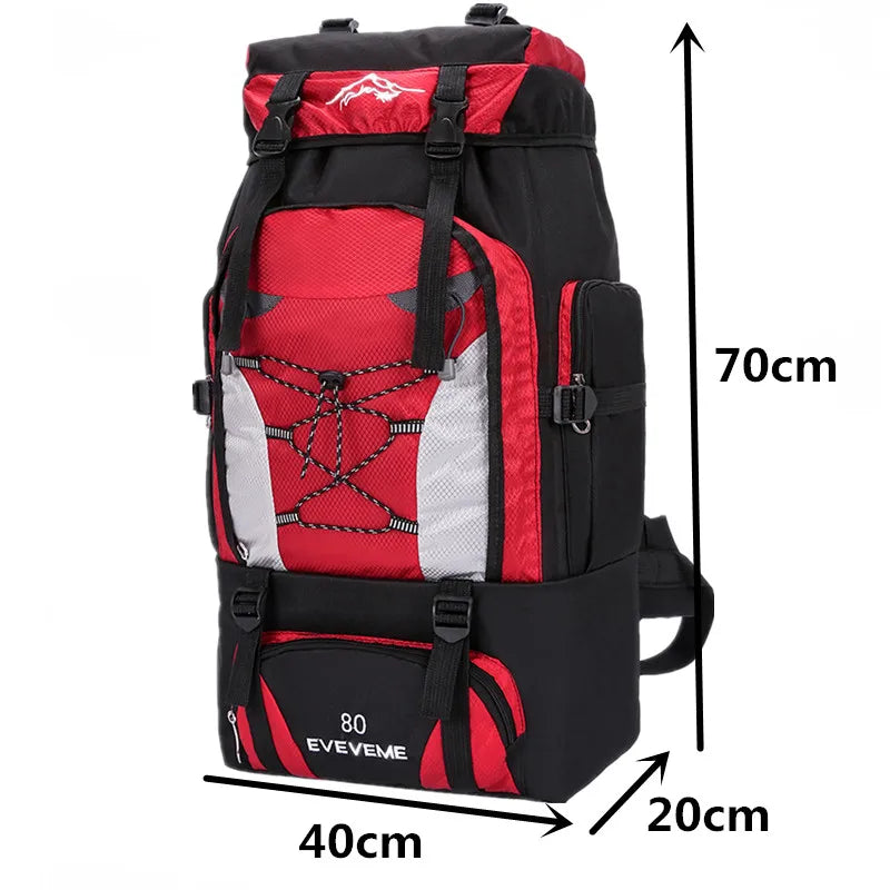 Men’s 80L Waterproof Hiking Camping Backpack