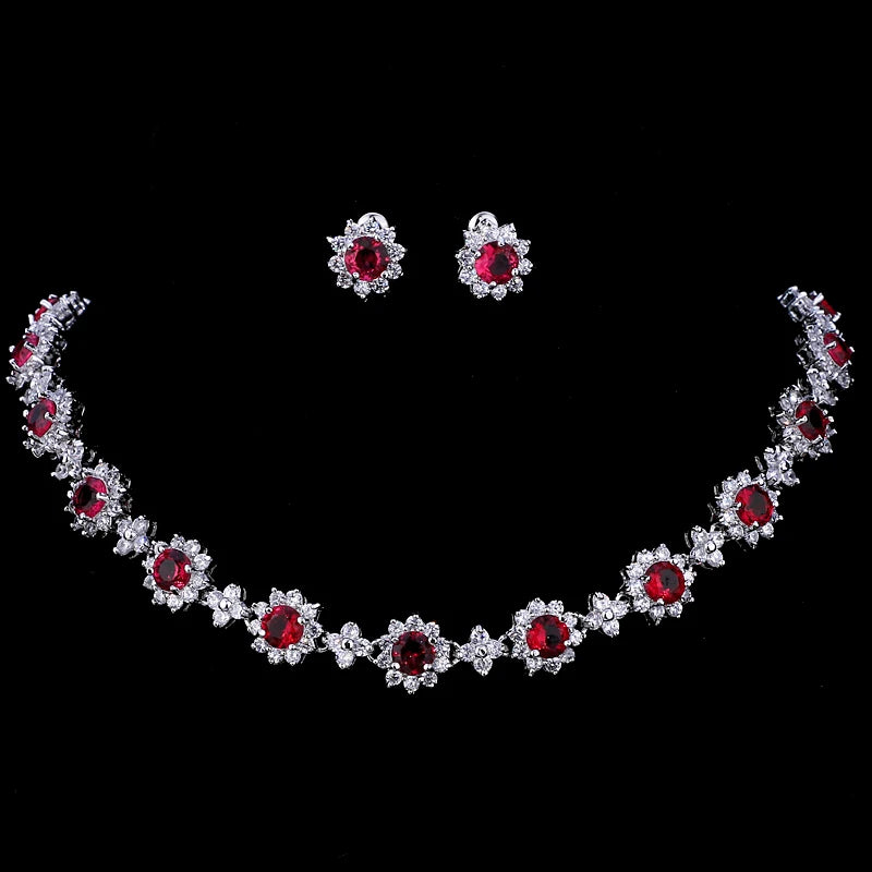 Emmaya Bridal Jewelry Set – Zircon Necklace & Earrings