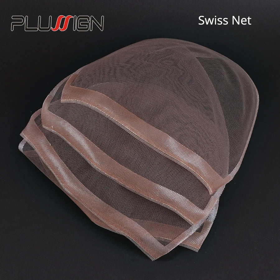 Plussign 5-10Pcs/Lot Lace Net Basement Foundation For Making Lace Top Closure Wigs Brown/Beige Weaving Net Dome Cap Medium Size