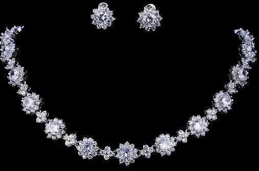 Emmaya Bridal Jewelry Set – Zircon Necklace & Earrings