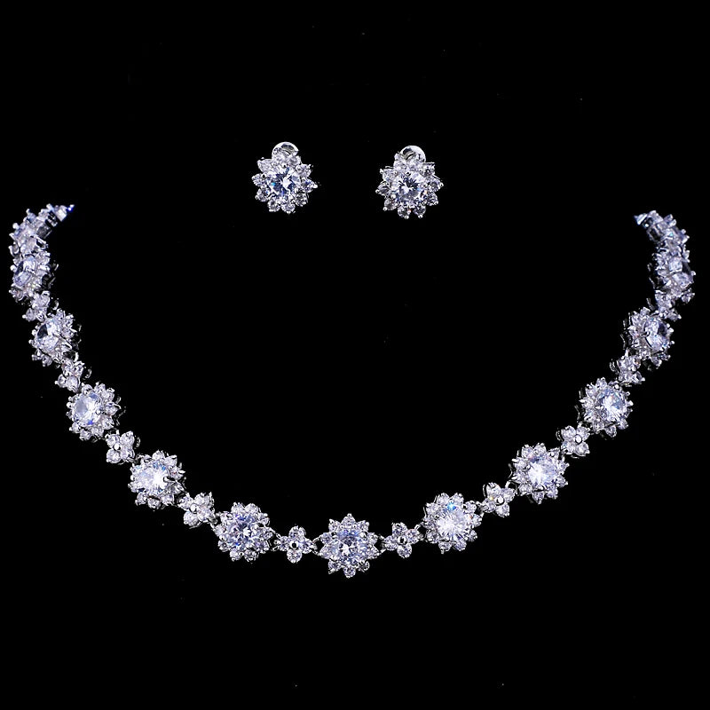 Emmaya Bridal Jewelry Set – Zircon Necklace & Earrings