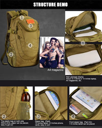 Waterproof Tactical Military Backpack, Army Molle, 25L, Sport, Outdoor, Fishing, Hunting, Camping, Rucksack