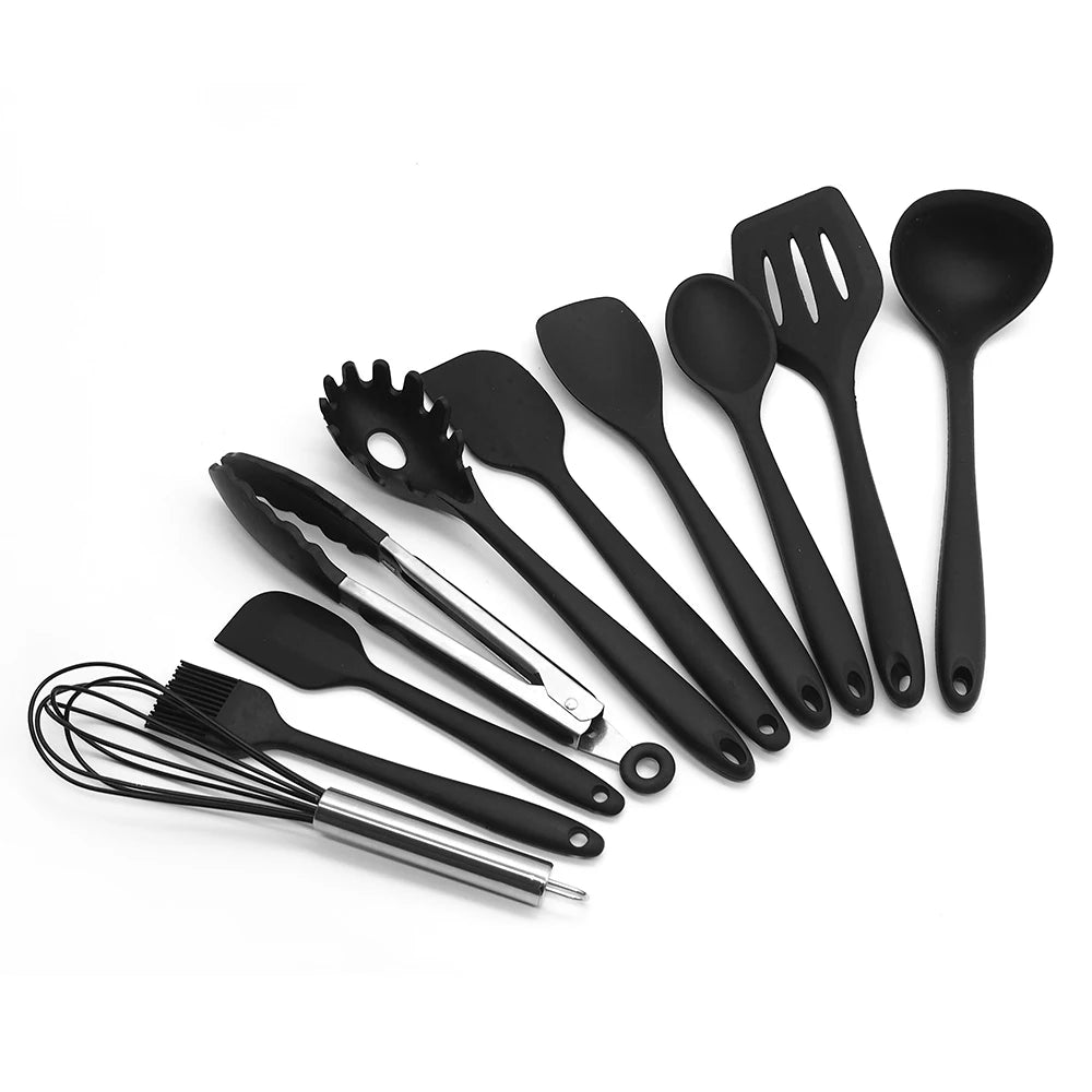 11-Piece Silicone Kitchen Utensil Set with Spatula & Spoon