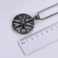 Retro Viking Compass Vegvisir Pendant Stainless Steel Hand Hammered Norse Jewelry Necklace Gifts for Men