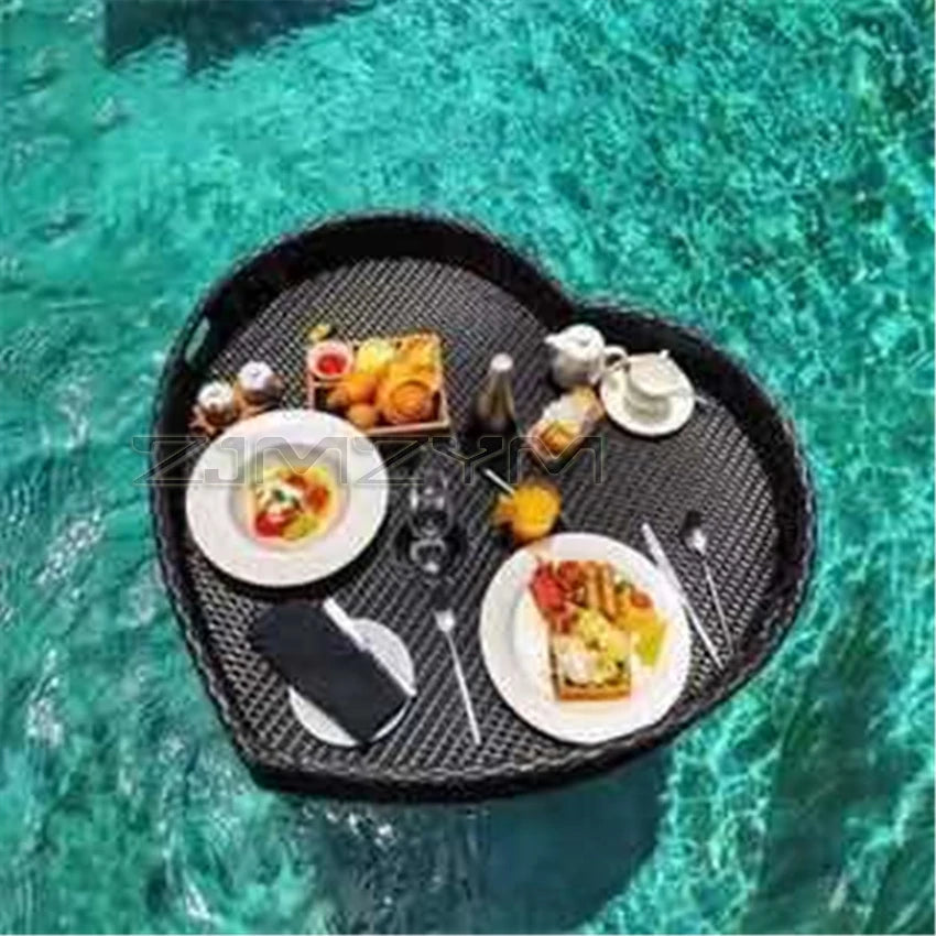Bali Rattan Floating Tray for Pool & Outdoor Dining