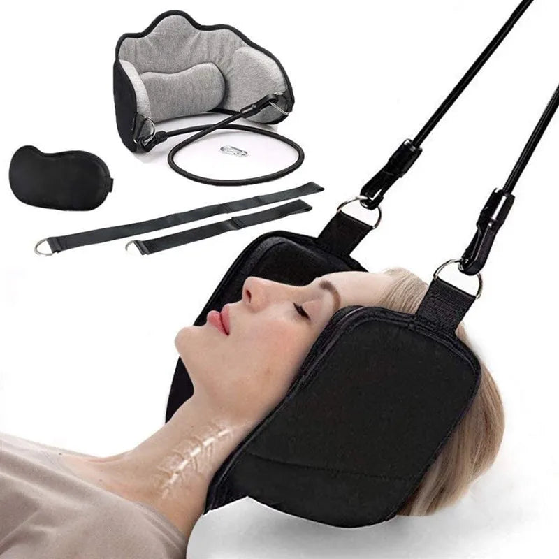 Hammock Neck Traction Massager with Stand – Pain Relief & Relaxation + Eye Mask