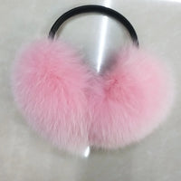 Oversized Real Raccoon Fur Winter Earmuffs for Women