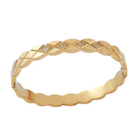 18K Gold Plated Love Lock Zircon Titanium Bracelet