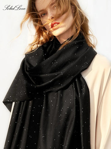 Women’s Designer Wool Scarf – Embroidered Pashmina Shawl