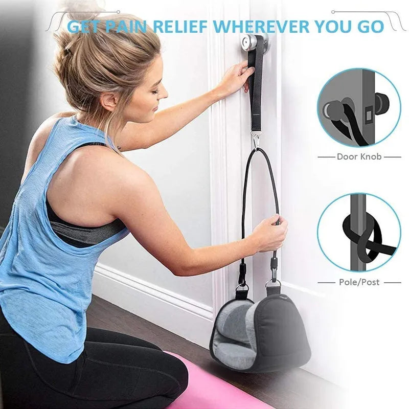 Hammock Neck Traction Massager with Stand – Pain Relief & Relaxation + Eye Mask