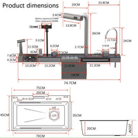 Black Smart Kitchen Faucet with Temp Display & Sprayer