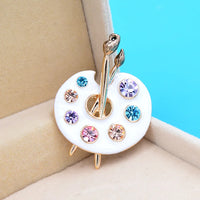 CINDY XIANG Rhinestone Palette Brooch Unisex Pin