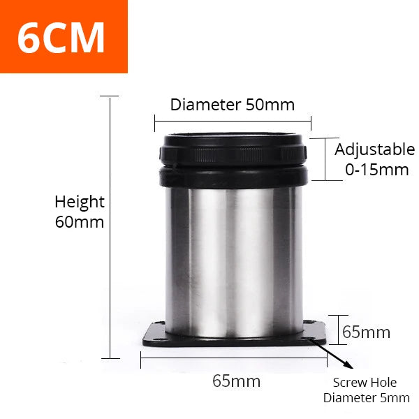 Adjustable Stainless Steel Furniture Legs with Screws