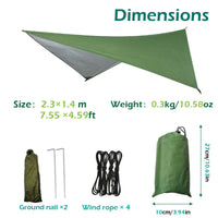 Swallowtail Camping Hammock with Mosquito Net & Rainfly