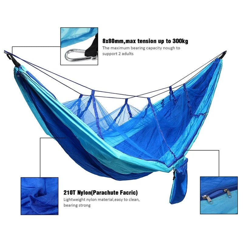 Swallowtail Camping Hammock with Mosquito Net & Rainfly