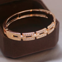 Rose Gold Women’s Bangle Bracelet – Elegant Crystal Cuff