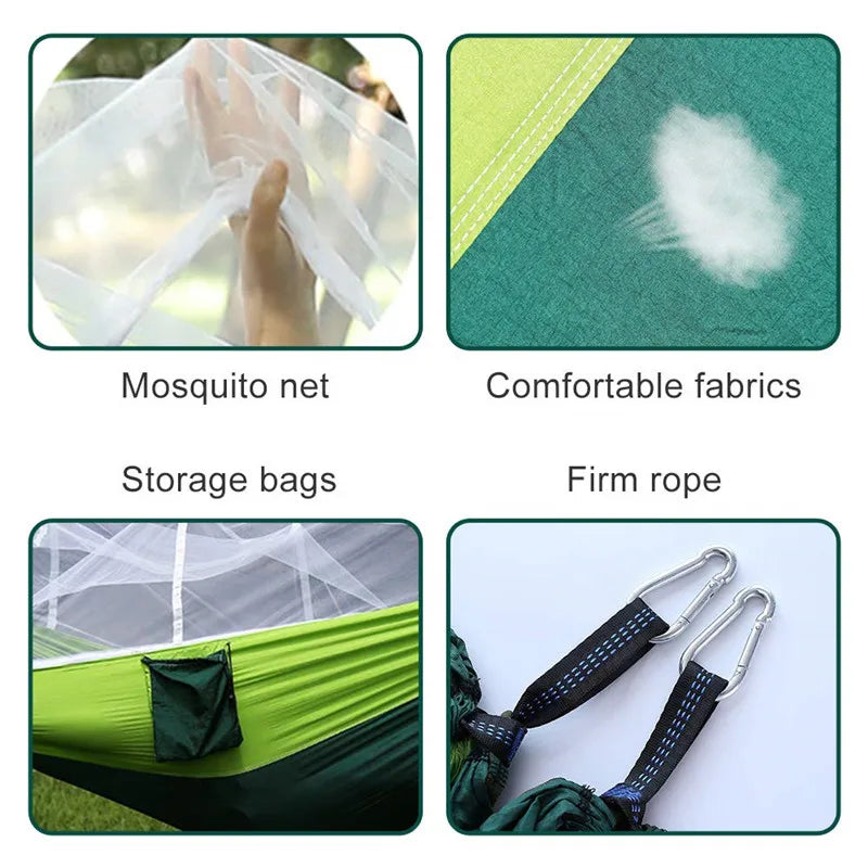 Swallowtail Camping Hammock with Mosquito Net & Rainfly