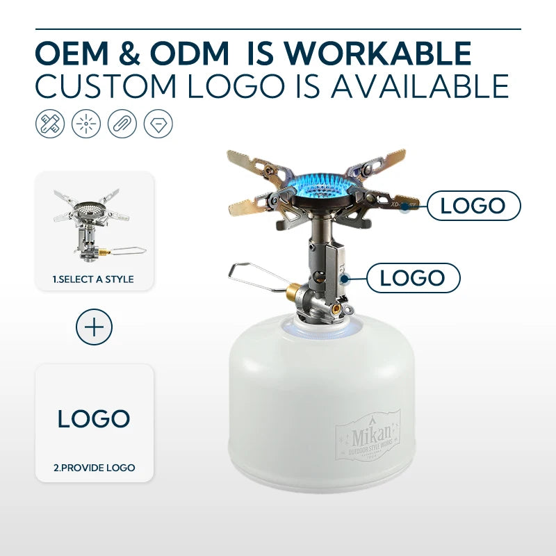 Campingmoon Mini Adjustable Gas Stove Portable Camping Accessory