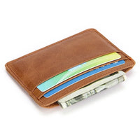 Slim Genuine Leather Mini Wallet – Card & Coin Holder