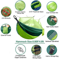 Swallowtail Camping Hammock with Mosquito Net & Rainfly