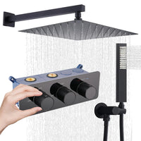 Luxury Brass Rain Shower System – Thermostatic Mixer Set