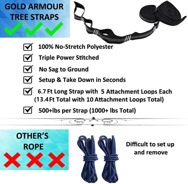Oversized Double Camping Hammock,Portable Tree Straps Hammock ,210T Nylon Travel Hammock, Lightweight Parachute Hammocks