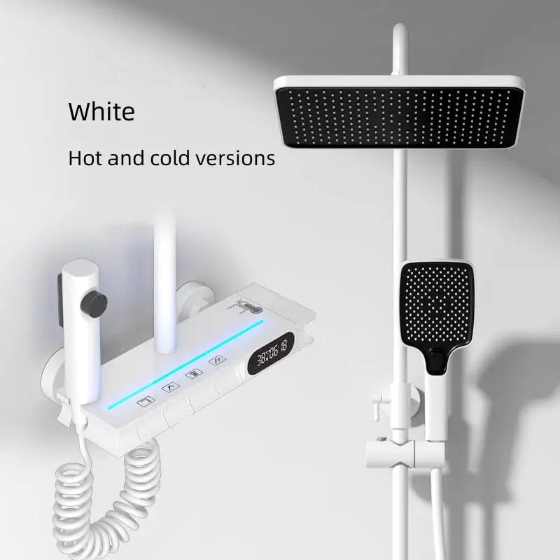 Thermostatic Rain Shower Set Chrome with Jet Spray