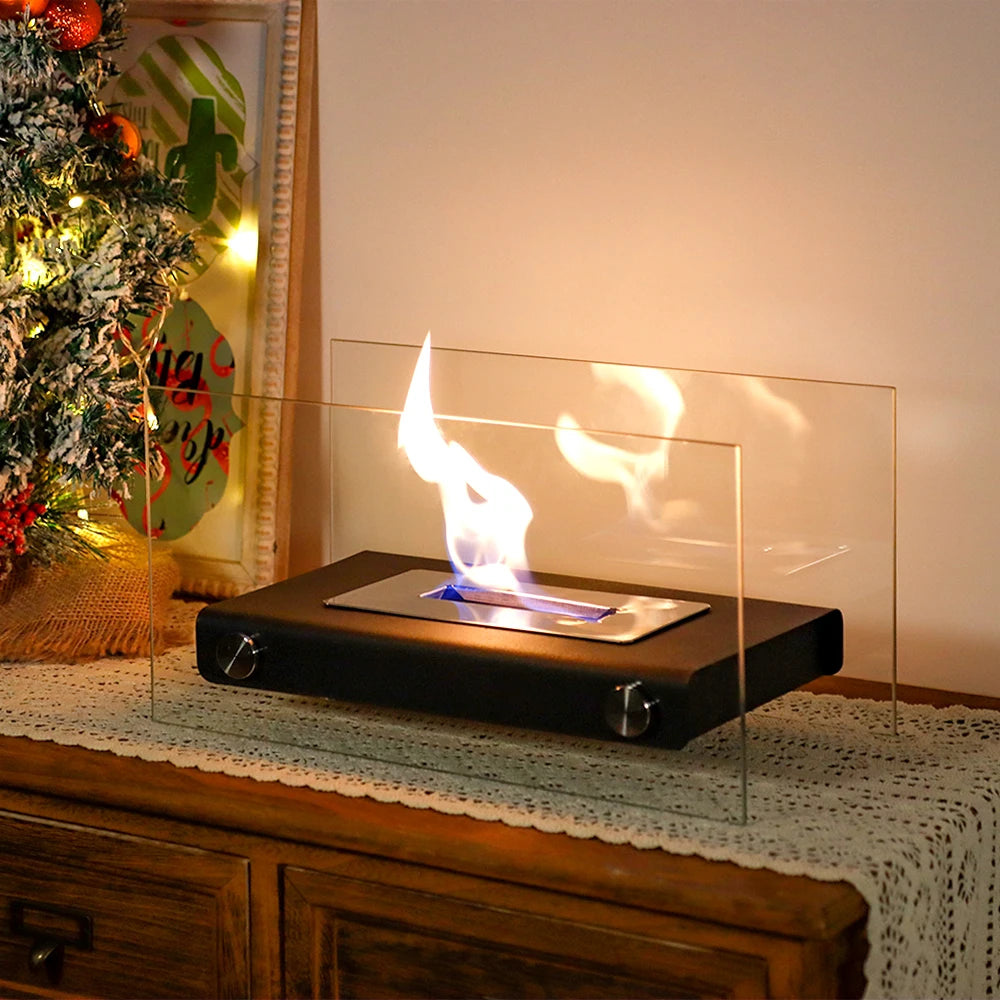 Bioethanol Tabletop Fireplace – Modern Black