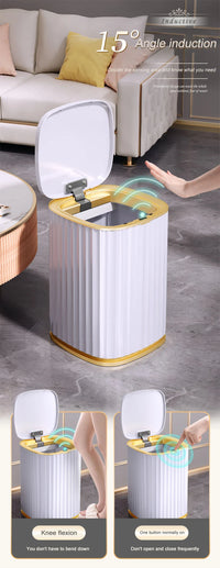 Smart Home Automatic Sensor Trash Can For Kitchen Bathroom Toilet Smart Trash Can Living Room Dustbin Wastebasket Waterproof Bin