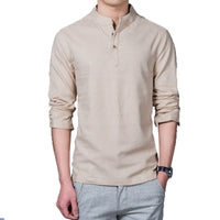 Men’s Mandarin Collar Long Sleeve T-Shirt