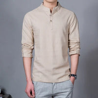 Men’s Mandarin Collar Long Sleeve T-Shirt