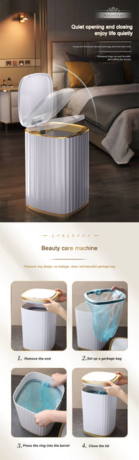 Smart Home Automatic Sensor Trash Can For Kitchen Bathroom Toilet Smart Trash Can Living Room Dustbin Wastebasket Waterproof Bin