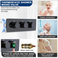 Luxury Brass Rain Shower System – Thermostatic Mixer Set