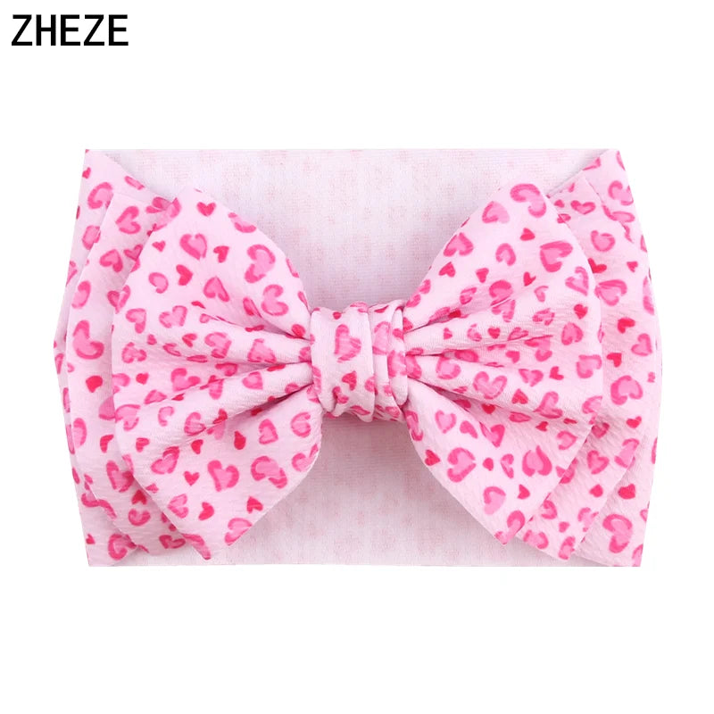 Cute 7" Double Layer Hair Bow Headband for Baby Girls