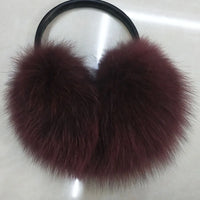 Oversized Real Raccoon Fur Winter Earmuffs for Women