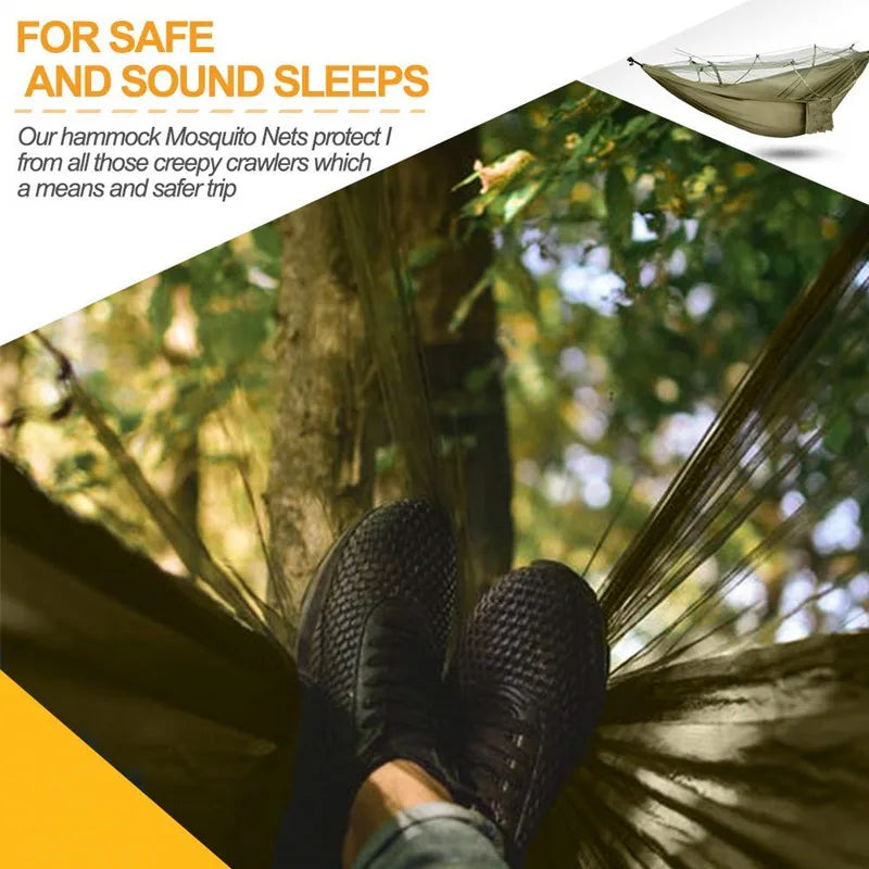 Swallowtail Camping Hammock with Mosquito Net & Rainfly