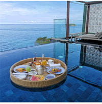 Bali Rattan Floating Tray for Pool & Outdoor Dining