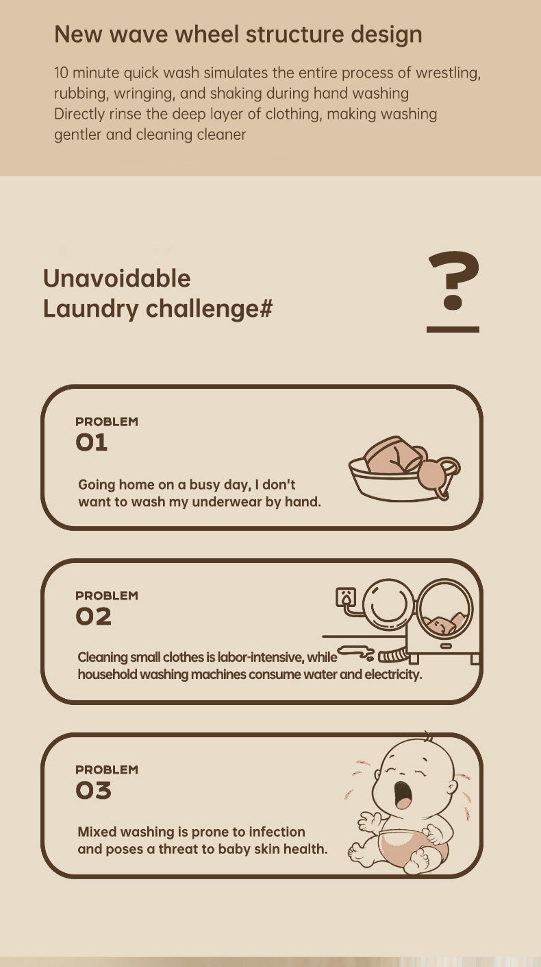 Folding Portable Washing Machine with Spin Dryer